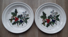 TWO PORTMEIRION THE HOLLY & THE IVY DINNER PLATES 10 1/2 INCH