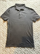 All Saints Soft Cotton Polo T-shirt Smart Medium Mens Black Casual RRP£64.99