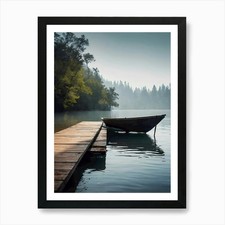 Boat On A Lake 3 Art Print