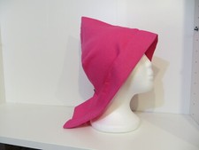 RE-ENACTMENT Medieval LINEN COTTON Ladies Coif Hat Bonnet Cotton Green White 