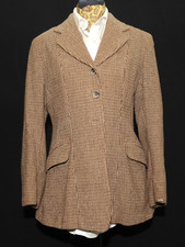 LADIES VINTAGE STYLED BY CALDENE TWEED SLIM JACKET SIZE 12 BROWN/BEIGE