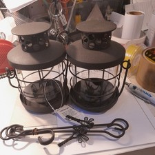 Lanterns Candle Holder Candle Lanterns Light Holders Indoor x 2 Outdoor Hanging