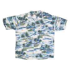 PINEAPPLE CONNECTION Palm Tree Print Mens Hawaiian Shirt Blue Floral XL