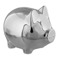 BAMBINO SILVER PLATED PIGGY BANK MONEY BOX
