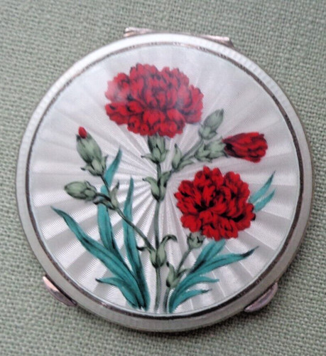 Large sterling silver - silver, enamel