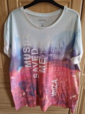 Men's short sleeved t-shirt with Ibiza club scene image Burton UK size Large