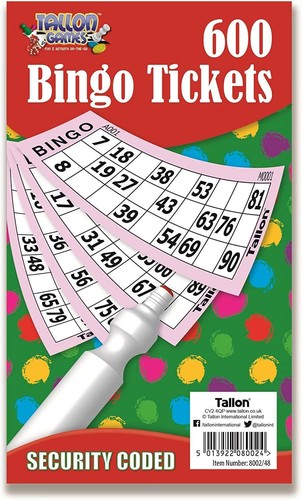 600 jumbo bingo tickets book - x,