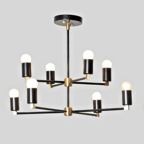 Modern 8arm black finish - finish, brass