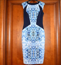 £70 LIPSY LONDON SIZE 6 BLUE WHITE MIDI DRESS GARDEN PARTY HOLIDAY CLUB CRUISE