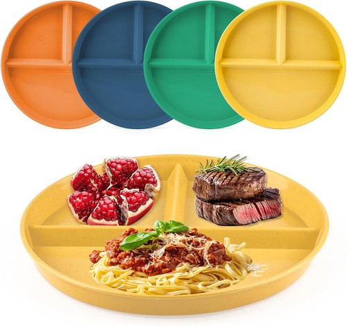 Divided dinner plates set - plates, 4