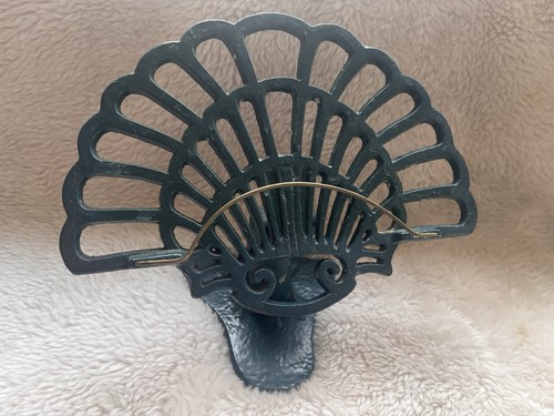 Vintage cast iron peacock fan - iron,