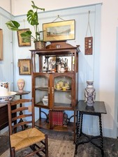 Art Nouveau Mahogany Curio Cabinet Bookcase Display Stand Edwardian DELIVERY