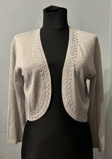 Monsoon Grey silver sparkly shrug - size M 3/4 Sleeve