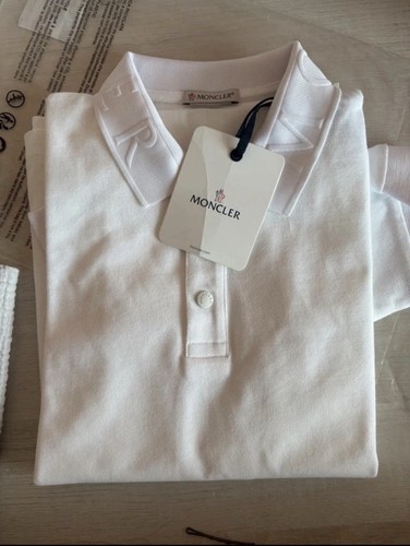 Kids white moncler polo - polo, shirt