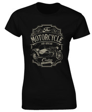 SIDECAR MOTORCYCLE LADIES T SHIRT MOTORBIKE BIKER DESIGN CLOTHING GIFT IDEA TOP