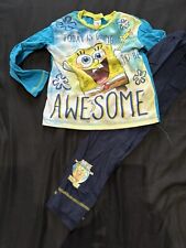 Spongebob Pyjamas Boys Pjs Sleepwear Age 5-6 Years