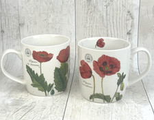 Royal Botanic Gardens Kew Bone China Poppy mug x 2 - Remembrance Day/Poppy