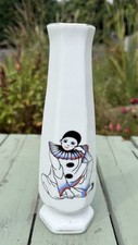 Vintage 80’s Pierrot Ceramic Vase Nostalgia Collectable Clown