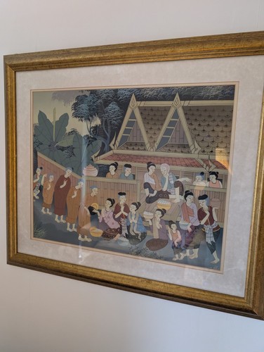 Thai art silk painting - silk, print