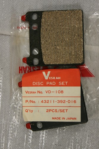 Vesrah brake pads - brake, honda