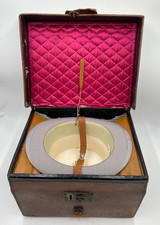 Antique Leather Hat Box with a Battersby Top Hat Supplied by Mander & Allender