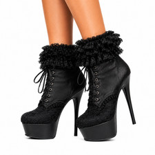Black Ankle Boots with Lace