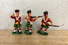 Timpo Waterloo Highlanders Factory Painted Vintage Plastic Toy Soldiers x3