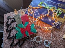  Christmas Bells Tree Candle Mesh Silhouette window lights NO PLUG CB30