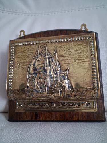 Antique brass galleon ship