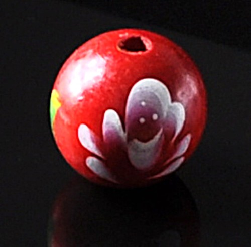 4pcs big 28mm red - red, wooden