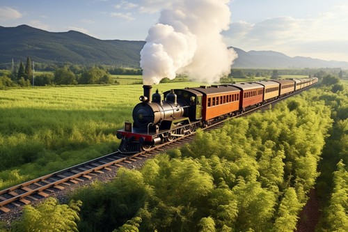 Steam train canvas - steam, picture
