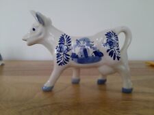 Unused Delft Set 6 Egg Cups 6 Mini Saucers, 1 Milk Cow, Windmill Salt and Pepper