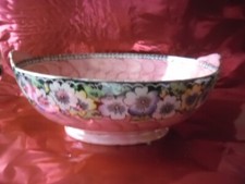 MALING OVAL SERVING BOWL -6451 PINK FLORAL DECORATION