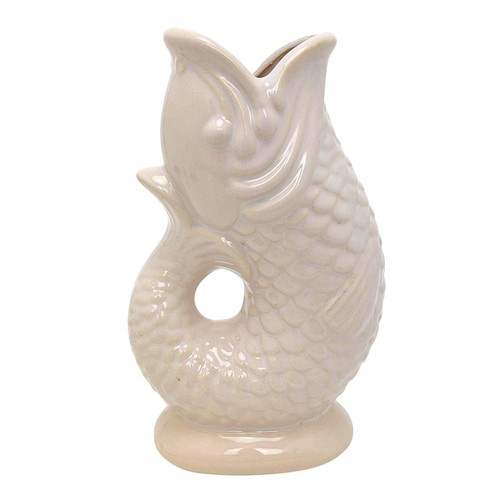 White fish shaped ceramic vase - shaped,