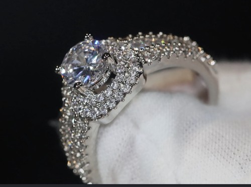 Crystal zircon wedding ring - wedding,