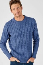 Damart Blue Mens Cable Jumper