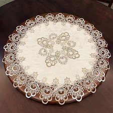 Lace Trim Banquet Party Big Tablecloth Bedroom Balcony Small Round Table Cloth