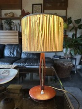 Vintage 1960s 1970s Danish Teak And Brass Table Lamp Base