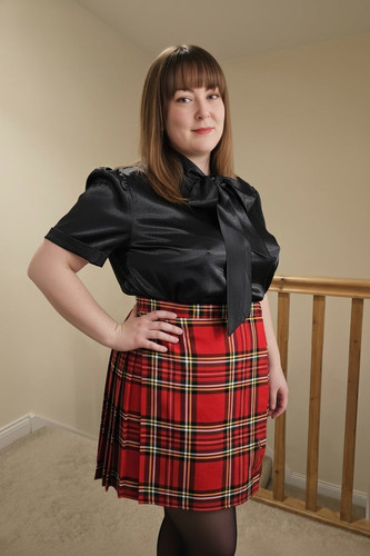Black glossy satin - , short