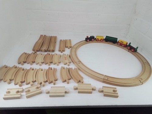 Wooden train track bundle with - wooden,