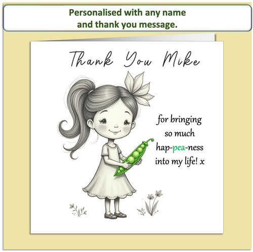 Personalised thank you - thank, card