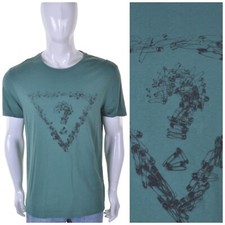 GUESS Vintage 90s Safety Pin Design T Shirt XL Punk Y2K Designer Top Green