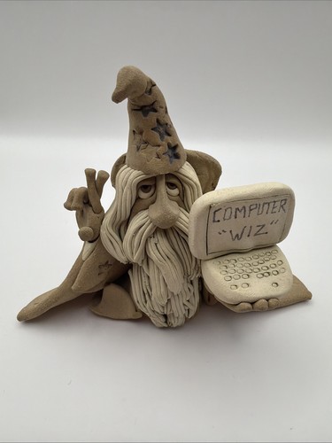 Handmade clay pottery wizard - pottery,