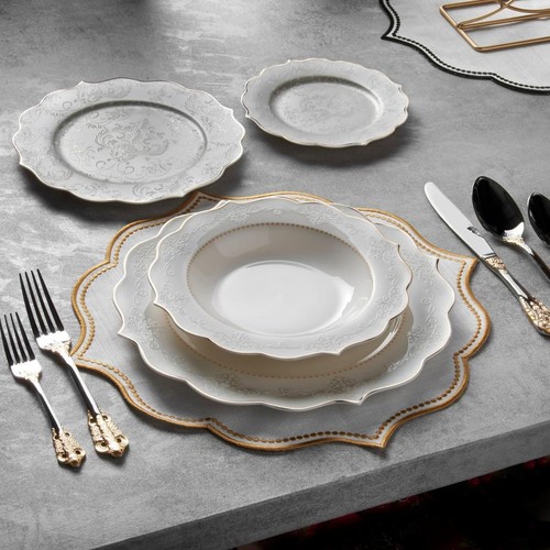 Luxury white and gold piece - white, 24