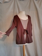 Mia Moda Brown Ivory Stripe