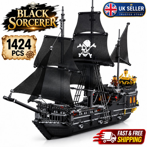 Black pirate ship skeleton - black,