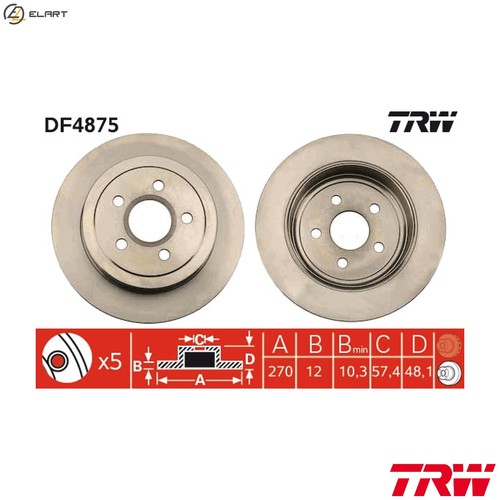 Brake disc df4875 for dodge - brake,
