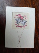 completed cross stitch card