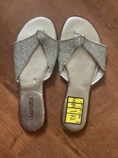 Silver Glittery Flip Flops
