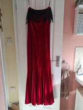 Red Velour Strapless Dress  UK 10 Simon & ELLIS
